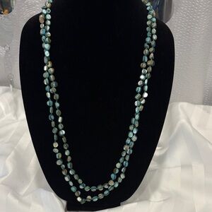 Elegant Teal Blue Beaded Necklace